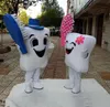 Costumi della mascotte dello spazzolino da denti dei denti di prestazione Vestito da partito operato di Natale di Halloween Personaggio dei cartoni animati Carnevale Natale Pasqua Pubblicità Costume da festa di compleanno Vestito