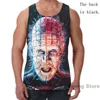 Tute da uomo Estate Casual Divertente Stampa Uomo Canotte Donna Pinhead (Hellraiser) Board Beach Shorts Set Fitness Gilet senza maniche