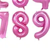 6 цветов 32 или 16-дюймовый номер 0-9 Воздушные шары, свадебные комнаты, декорированные день рождения, алюминиевые шарики фильма 242 U2