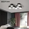 أضواء السقف Botimi Home Deco مصمم أبيض دائري سطح مكتفيد داخلي مصابيح نوم معدنية سوداء في نمط رواية