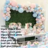 Rosa Blå Vit Ballong Garland Arch Kit Guldblå ​​Latex Boll Leveranser Baby Shower Födelsedagsfest Bröllopsdekoration 210626