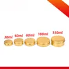 50ml / 60ml / 100ml / 150ml Aluminium Kosmetisk Cream Container Gold Metal Tin Ointment Refillerbar burk Aluminium Läppstift Packing Pot grossist