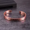Justerbart kopparmagnetiskt armband för kvinnor Män manschett Vintage Crackle Pure Copper Magnetic Armband Artrit Bangle Man Q0717