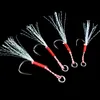 20 pz/lottoJig Testa Gancio di Pesca Set Filo Spinato Piuma Pesca In Acciaio Ad Alto Tenore di Carbonio Richiamo di Pesca Lento Jigging Affrontare Strumenti