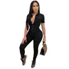 Wholesale long sleeve rompers Womens jumpsuits overalls one piece pants sexy skinny playsuit fashion solid jump suit women clothes klw7235