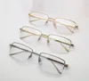 Yeni Moda Tasarım Optik Gözlük 0012 Metal Kare Yarım Çerçeve Basit İş Tarzı Şeffaf Lens Reçete Temizle Lensler Olabilir