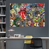 Graffiti Street Art Musica Collage Figura astratta Immagine Tela Pittura Wall Art Poster Stampe per soggiorno Decor Senza cornice185h