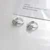 925 Sterling Silber Zierlicher kleiner Zirkon eingelegter runder Kreis-Creolen-Ohrring für Frauen Goldohrringe Schmuck S-E1358