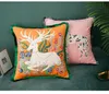 Caixa de travesseiro de designer de luxo Classic Animal Flower Pattern Printing Tassel Cushion Cover 4545cm ou 3555cm para decoração em casa e 5934633