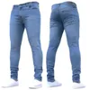 Männer Jeans 2022 Verkauf Mann Casual Elastische Bleistift Denim Hosen Knopf Verschluss Solide Gerade Slim Fit Jean