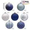 Valery Madelyn 16pcs 8CM Christmas Ball Ornament Red White Tree Hanging Bauble Decorations Pendant For Home Year 211021267S3584597