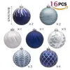 Valery Madelyn 16 pièces 8 CM boule de noël ornement rouge blanc arbre suspendu décorations de boule pendentif pour l'année de la maison 211021267S3584597