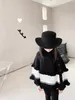 Yüksek Kaliteli Sonbahar Kış Tatlı Çocuk Kız Örme Kazak Papes Panço Tığ Batwing Kollu Gri Siyah Renk Yürüyor Bebek Ceket Pelerin
