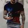 Camisetas para hombres 2022 Moda de verano Casual Carta de manga T-shirt T-shirt 3d