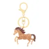 XDPQQ Europe and America New Alloy Horse Creative Keychain Metal Zodiac Horse Racing Decoration Couple Birthday Party Gift G1019