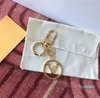 Modna klęcznik klasyczny breloki unisex Delikatne złoto stal nierdzewna Keyring Men Men Designer Akcesoria z Box229D