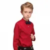판매 어린이 소년 셔츠 유럽 및 미국 스타일의 단단한 100 % 코튼 키즈 셔츠 4-13 년 아이 착용 210306