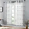 Topfinel Nid d'oiseau Moderne Fenêtre Sheer Rideau pour Cuisine Salon la Chambre Fini Stores Tulle pour Windows Tissu 210712