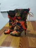 Klänning Skor Kvinna Stövlar Heeled Ankel Högklackat Sexig Höst Vinter Camouflage Womens Designer Luxury Rock Pole Dance