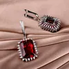 Bohe Lab Sapphire Dangle Earring 925 Sterling silver Party Wedding Drop Earrings for Women Bridal Promise Jewelry Gift253N