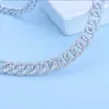 Luoteemi New Simple Design Shining Micro Pebble Cz White Crystal Gold Fashion Jewelry Long Cuban Chain Necklace Gift Q0809