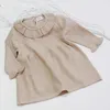 0-4yrs inverno bebê menina malha vestido quente outono criança meninas babados manga camisola vestido roupas roupas roupas de lã malha vestido q0716