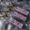 Crystal amethyst gravel meditation seven Chakra Pendulum necklace Orgone Energy necklaces for women jewelry