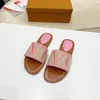 LOCK IT sandals Womens summer lady beach slippers Leather flat slides luxury designer outdoor shoes01