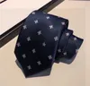 Męskie krawaty od projektantów 100% jedwabny żakardowy marka klasyczny nadruk z pszczołami ręcznie robiony krawat dla mężczyzn ślub na co dzień i moda biznesowa krawat z pudełkiem