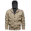 Wholesale Designer Autumn Winter Mens Military Tactical Jackets Casual Cotton Hooded Solid Bomber Jacket Coat hombre Size M-3XL Jaqueta Masc