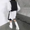 [EAM] Women White Contrast Color Big Size Blazer Lapel Long Sleeve Loose Fit Jacket Fashion Spring Autumn 1DE2182 211122