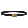 2021 Retro Damesriem Mode Verstelbare Lederen Dunne Riem Dames Een Paar Gespen Riem Dames Decoratieve Dress249q