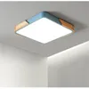 Plafoniere moderne a LED 24W 30W 60W per soggiorno Camera da letto Rotonda in legno Macaron Colori Illuminazione nordica