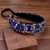 Vintage Baroque Luxo Royal Blue Crystal Noiva Tiara Headband Handmade Hairband Para As Mulheres Meninas Casamento Cabelo Jóias 210707