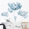 Novo 110 * 180 cm grande 3d flor azul sala de estar decoração vinil adesivos de parede DIY quarto moderno casa decoração cartaz de parede y200102