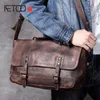 HBP Aetoo Retro Faça Old Head Cowhide Único Saco de Ombro Casual Homem Crossbody Bag