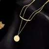 Collares de joyería de moda para mujeres No es necesario quitarse ni usar Collar de doble capa de acero de titanio en el baño Cadena de clavícula8557505