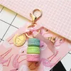 2021 New Macaron Cake Key Chain Fashion Cute Keychain Bag Charm Car Key Ring Wedding Party gift Jewelry For Women Men