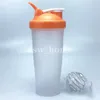 600 ml Drinkware Portable Sport Shaker Bottle Juice Milkshake Protein Powder Läcksäker Mixing Shake Cup med Shak Balls BPA Gratis kondition