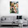 Paintings Abstract Painting for Bathroom Wassily Kandinsky Blue Canvas Oil Artwork Handmade Birthday Gift Personalized Balance