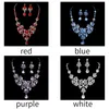 Boucles d'oreilles collier femmes ensemble mariage mariée bal cristal strass pendentif ensembles de bijoux pour femmes dames vêtements de fête