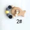 Wooden Teether Hedgehog Crochet Beads Wood Crafts Ring Engraved Bead Baby-Teether-Wooden Toys For Baby Rattle