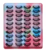 Newest 20 Pairs Thick Natural 3D Mink False Eyelashes Set Curly Crisscross Hand Made Reusable Multilayer Fake Lashes Soft Light Eyelash Extensions