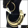 Bracelet, Earrings & Necklace Jewelry Sets Factory Outlet Brand Bracelet Earring Exaggerated Metal Choker Female Collar Set Punk Drop Delive