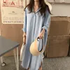 S-2XL Plus Size Summer Shirt Dress Evening Kaftan Vintage Dress Party Oversize Long Beach Kobiety Sukienki Robe Vestido Maxi