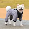 Abbigliamento invernale per cani da compagnia Cappotto impermeabile per cani con anello a D Abbigliamento caldo per animali domestici per cani di taglia media Giacca per cuccioli Cappotto per cani Tuta a quattro gambe