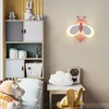 Lampada da parete Farfalla Moderna Girl Bedroom Bedroom Sconce Lampade Cartone animato Camera per bambini Led Ledside