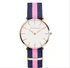 Orologi da donna semplici da 36 mm Orologio da donna al quarzo accurato Comodo cinturino in pelle o cinturino in nylon Orologi da polso per studenti Stile casual235Q