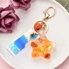 Новая морская звезда брелок Creativity Quicksand Sequin Key Ring Party FUSTOR Soltek лазерный кожаный ремешок подвеска MEW брелок Bagcar EWD7480