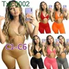 Kvinnor Jumpsuits Designer Slim Sexig Fast Färg Onesies Oavsett kläder V-Neck Zipper Rompers Bodycon Shorts Kortärmad Capris 65 stilar